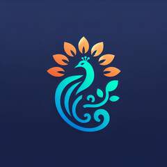 Fototapeta premium peacock logo minimalist