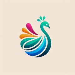 Fototapeta premium peacock logo minimalist
