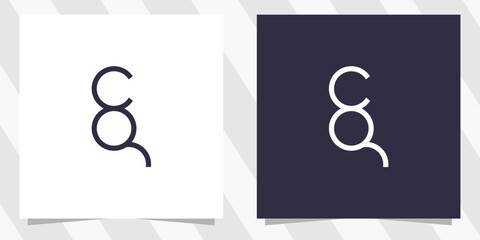 letter cq qc logo design