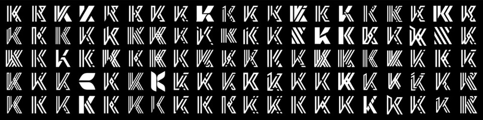 collection abstract letter K logo design. modern logotype K design with white color. vector illustration