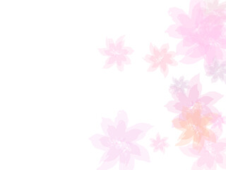 Pink sakura blossom falling parts. Peach flolwer petals natural decor.