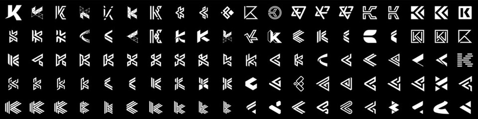 collection abstract letter K logo design. modern logotype K design with white color. vector illustration