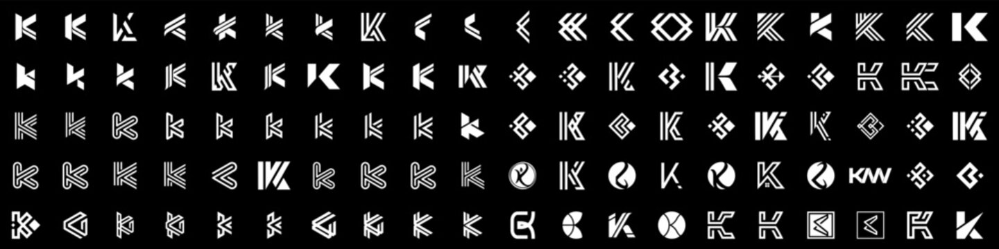 collection abstract letter K logo design. modern logotype K design with white color. vector illustration