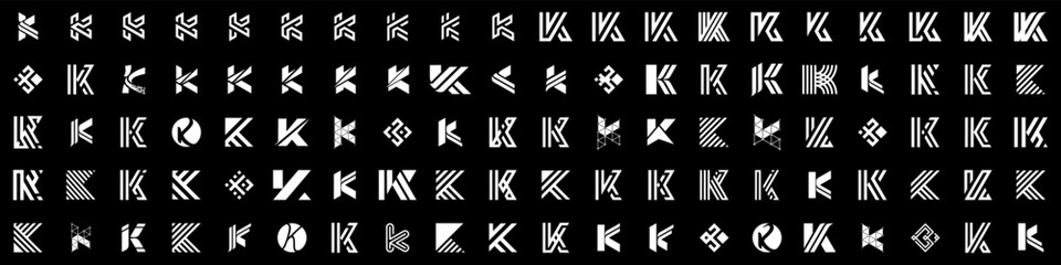 collection abstract letter K logo design. modern logotype K design with white color. vector illustration