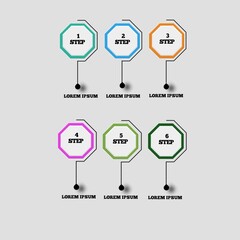 6 Step infographic template. Business infographics design. infographics options vector
