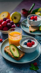 Low calorie, healthy breakfast, adult, template, poster, ads, breakfast, invitation, buffet