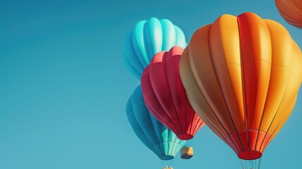 Colorful hot air balloon festival, mass ascension