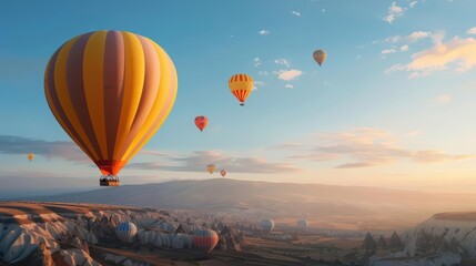Fototapeta premium Colorful hot air balloons over Cappadocia, Turkey