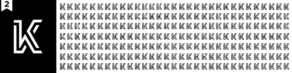 collection abstract letter K logo design. modern logotype K design with black color. vector illustration