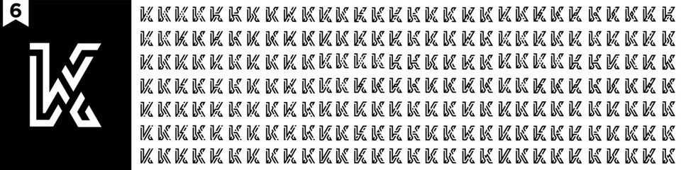 collection abstract letter K logo design. modern logotype K design with black color. vector illustration