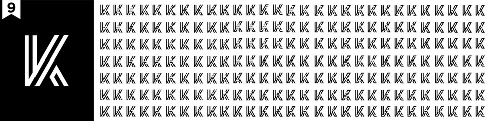 collection abstract letter K logo design. modern logotype K design with black color. vector illustration