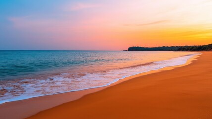 Obraz premium Gentle yoga movement by the ocean, sunset glow illuminating the practice, beach yoga, ocean, movement