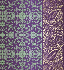 wedding card design, traditional paisley floral pattern , royal India	