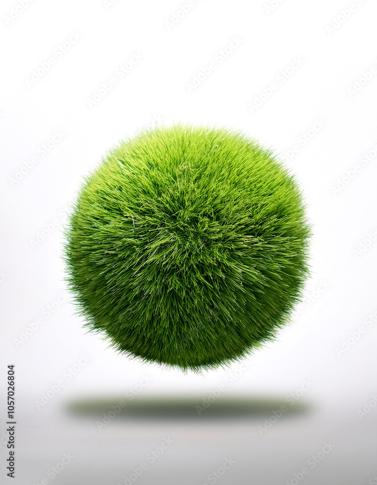 Wall mural patch of grass floating or flying isolated white background