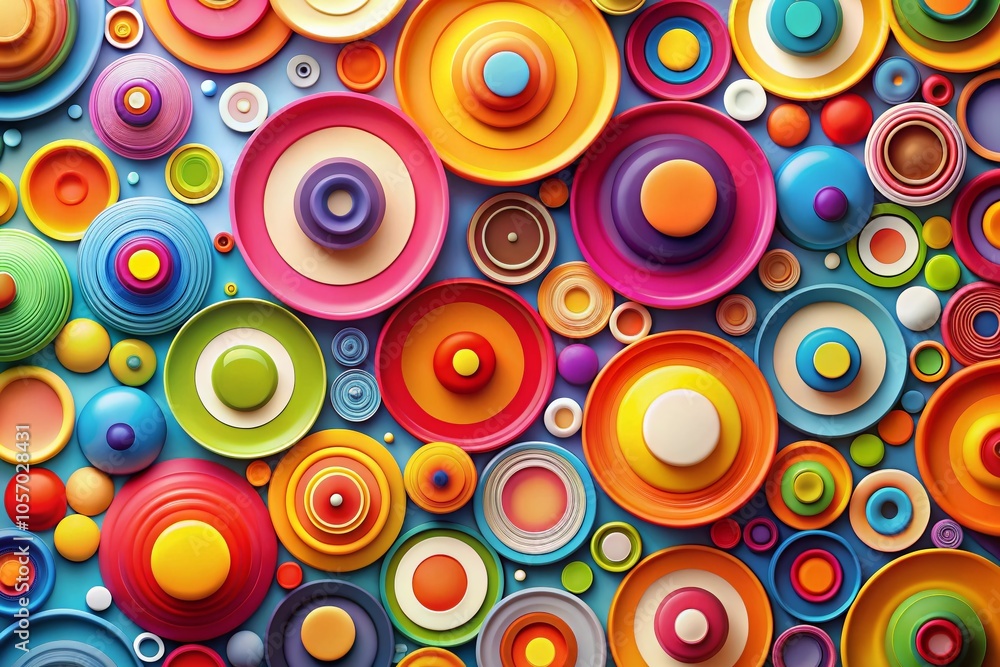 Poster colorful abstract asymmetric circle design element on white background for modern art and design pro