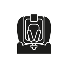 baby car seat icon flat line symbol set.
