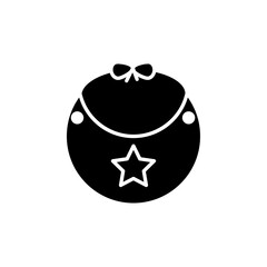 Obraz premium Baby bib icon flat line symbol set.