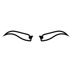 Brows icon vector. Eyebrow illustration sign. Forehead symbol or logo.