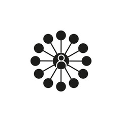 Centralized icon flat line symbol set.