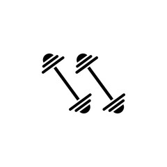 dumb bell pair icon flat line symbol set.