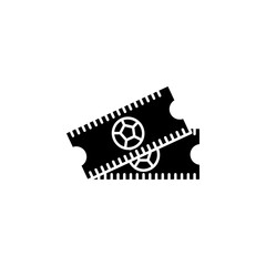 Football tickets icon flat line symbol set.