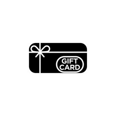 Gift card icon flat line symbol set.