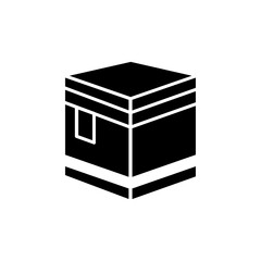 Kaaba icon flat line symbol set.