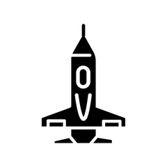 Fototapeta premium Military aircraft icon flat line symbol set.