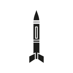 Missile icon flat line symbol set.