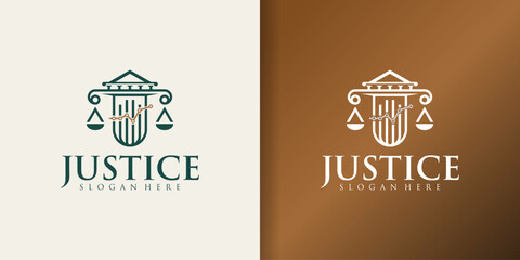 Justice Law Firm Consulting Logo. increased justice