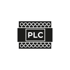 PLC icon flat line symbol set.