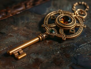 Fototapeta premium Craft a visually stunning composition showcasing a close-up of a single keychain, emphasizing 