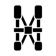 safety harness icon flat line symbol set.