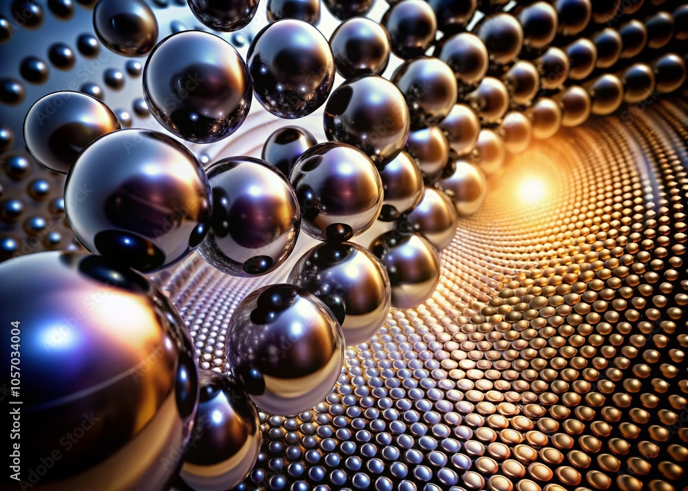 Poster Connected Black Dots Metaballs Integration Symbol with Circles Pattern for Modern Designs and Abstract Art