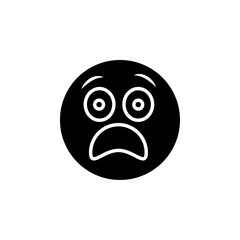 shocked emoji iconj flat line symbol set.
