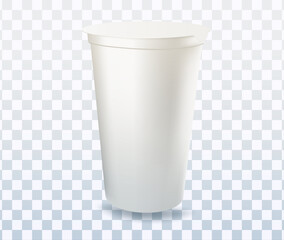 Realistic blank paper cup mockup. Coffee to go, take out mug. Vector illustration.