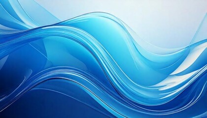 Transparent, translucent material creating smooth, flowing lines in an abstract blue wave, perfect for modern and futuristic designs