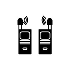 Two way radio icon flat line symbol set. © Krrish
