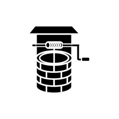 well icon flat line symbol set.