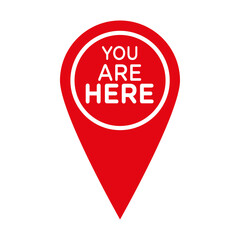 You are Here Pointer Icon flat line symbol set.