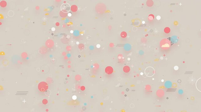 カラフルでミニマルなオブジェクトのフラットデザインのグラフィック　ループ　UP&DOWN
