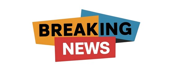 BREAKING NEWS creative banner,minimalistic flat vector illustration,,plain background generated by AI