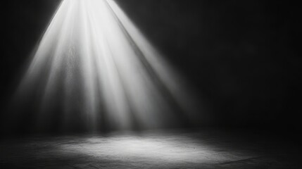 spotlight on the stage in dark room