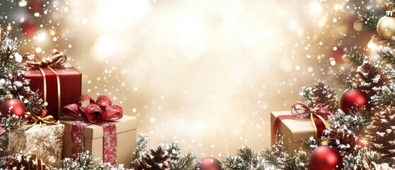 Magical Christmas Wonderland with Sparkling Lights and Festive Decorations