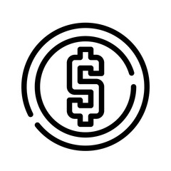 Icon Coin Money With Style Outline