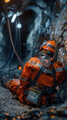 Obraz premium Craft realistic 3D illustrations of mining accidents and incidents, highlighting the need for safety awareness and training