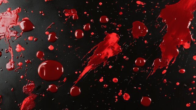 red blood drops against black background - Powered by Adobe