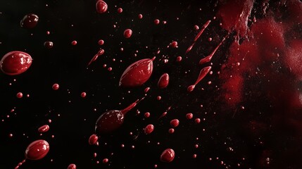 red blood drops against black background