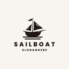 Sailboat logo icon design Vector template