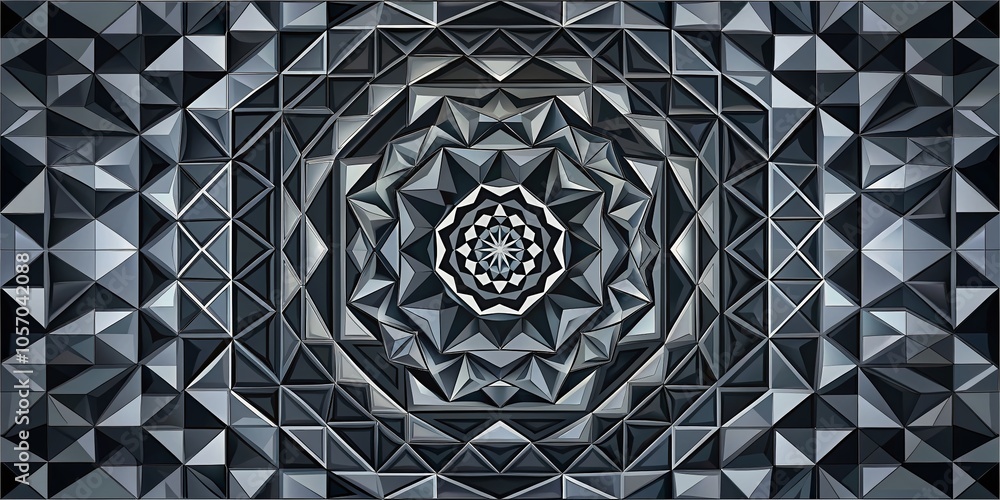 Poster dark geometric polygon pattern with lines for modern design and creative projects